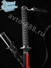 Катана ZhangShen 黑红白雪 黑手柄 黑壳 红身 фото 4