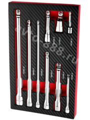 FR-4044  Удлинитель головок комплект 1/4" 3/8" 1/2" (9 предметов) фото 1