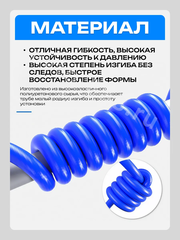 Шланг пневматический с быстросъемом полиуретановый армированный (10х16мм*3мм) 15м фото 4