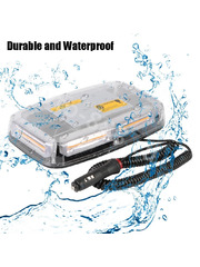 Маяк проблесковый оранжевый светодиодный на магните 24 COB светодиода 12-24V фото 7