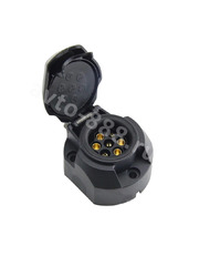 Разъём для прицепа пластиковый, 7ми контактный, с проводом 2м МАМА (розетка) фото 2