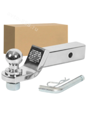 Кронштейн фаркопа усиленный (вставка) под квадрат 50х50, с шаром и пальцем хромированный фото 1