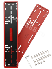 Силиконовая рамка для госномера SAK (комплект 2 шт.), красная фото 1