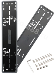 Силиконовая рамка для госномера SAK (комплект 2 шт.), серая фото 1