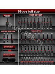 Набор ударных торцевых головок и бит для шуруповерта 55 предметов фото 8