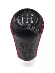 Ручка КПП чёрная+шов красный YG-2342 фото 3